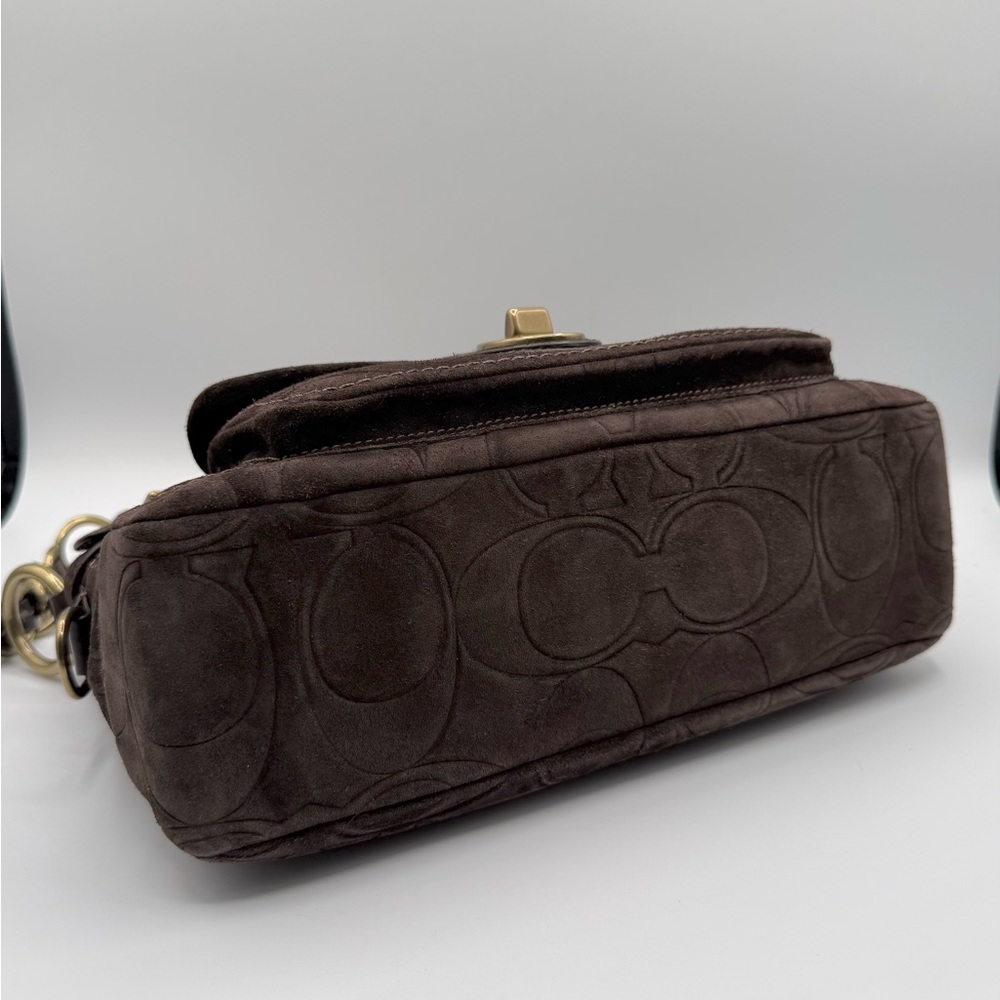 🤎RARE NEW COACH LEGACY SIGNATURE EMBOSSED SUEDE SHOULDER BAG 65TH ANNIVERSARY🤎 - Picture 11 of 13